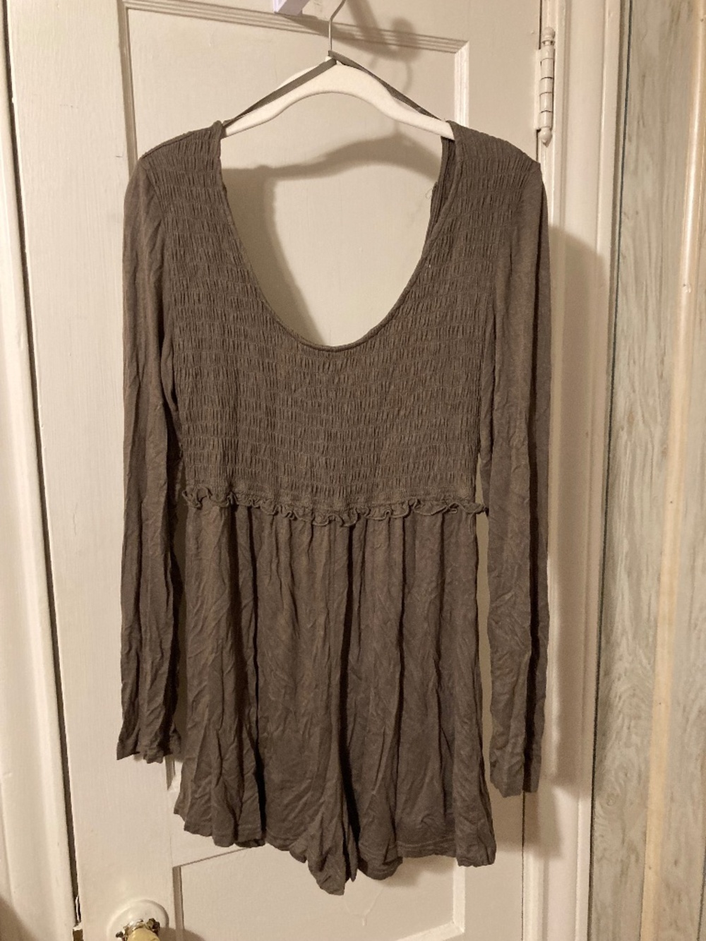 Long sleeved, shorty romper